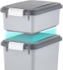 Dog Food Storage Container, 30 lbs 11 lbs Combo, Cat Food Storage Container, Dog Treat Container, Airtight, Stackable, 2-Cup Scoop, Wheels