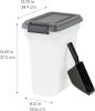 Dog Food Storage Container, Airtight Lid, 2-Cup Scoop, Up to 13 Pounds Pet Food Storage, Versatile Pet Food Bin, Treats, BPA Free, Dark Gray
