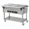 3-Pan Commercial Food Warmer, 3 x 20.6QT Electric Warm Table, 1500W Professional Buffet Catering Food Warmer with 4 Wheels (2 Lockable)