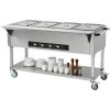 4-Pan Commercial Food Warmer, 4 x 20.6QT Electric Steam Table, 2000W Professional Buffet Catering Food Warmer with 4 Wheels (2 Lockable)