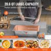5-Pan Commercial Food Warmer, 5 x 20.6QT Electric Steam Table, 3750W Professional Buffet Catering Food Warmer with 4 Wheels (2 Lockable)