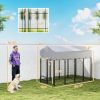 8' x 4' x 6' Outdoor Dog Kennel, Dog Kennel Outside Run with 360Â° Rotating Bowls, Waterproof & UV Resistant Cover