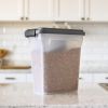 Dog Food Storage Container, Airtight Lid, 2-Cup Scoop, Up to 13 Pounds Pet Food Storage, Versatile Pet Food Bin, Treats, BPA Free, Dark Gray