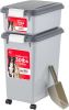 Dog Food Storage Container, 30 lbs 11 lbs Combo, Cat Food Storage Container, Dog Treat Container, Airtight, Stackable, 2-Cup Scoop, Wheels