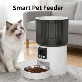 Automatic cat feeder, programmable pet food dispenser, suitable for dogs and cats to use (Color: White)