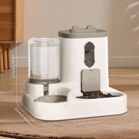 Smart cat ear feeder, small pet automatic feeding machine, timed and quantified, cat and dog food bowl, essential for business trips (Color: Grey)